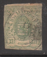 Luxembourg 1859 Definitives, Coat Of Arms, 37 1/2C Green, Mi.10, Used AM.218 - 1859-1880 Wapenschild