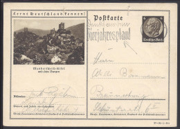 THEMES -  CARTE ENTIER POSTAL ILLUSTRE DE L´EMPIRE ALLEMAND  DE DUISBOURG POUR BRAUNSCHWEIG - - Oorlog 1939-45