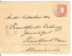 Portugal 1891 Postal History, Cover To Frankfurt, Germany D.053 - Storia Postale