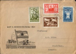 Hungary,Occasionally  Cover Circulated In 1951 To Falticeni In Romania,Full Issue,2nd Congress Of The Communist Party - Storia Postale