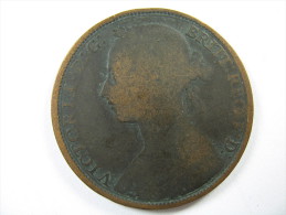 UK GREAT BRITAIN ENGLAND 1 ONE PENNY  QUEEN  VICTORIA 1892   LOT 31 NUM 15 - D. 1 Penny