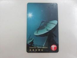 Autelca Magnetic Phonecard,Satellite Earth Station,backside OK Store Advertisement,used - Hong Kong