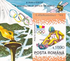 OLYMPIC GAMES LILLEHAMMER 1994, SKIING, MINT BLOCK, ROMANIA - Hiver 1994: Lillehammer