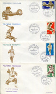 POLYNÉSIE - N° 66 A 69 ( 3 éme JEUX DU PACIFIQUE SUD ) / 4 FDC DU 13/8/1969 - SUP - FDC