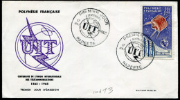 POLYNÉSIE - PA N° 10 ( CENTENAIRE DE L'UIT ) / FDC DU 17/5/1965 - TB - FDC