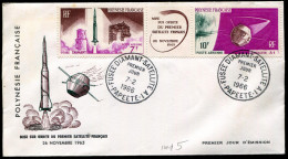 POLYNÉSIE - PA N° 18A ( 1ér SATELLITE FRANCAIS A1 ) / FDC DU 7/2/1966 - TB - FDC