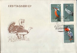 Germany/DDR,waterbirds, Protected Bird Species 1967, Seagull,common Crane,bullfinch  Fdc - Storks & Long-legged Wading Birds