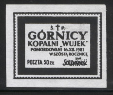 POLAND SOLIDARITY SOLIDARNOSC 1989 8TH ANNIV COAL MINERS KILLED WUJEK COAL MINE  KATOWICE PHOTOCOPY SMALL SILESIA MINING - Viñetas Solidarnosc