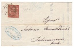 Italy 1870 Postal History Rare, Letter For Palmanova D.078 - Entiers Postaux