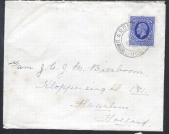 Great Britain 1937 Postal History Rare, Cover To Netherland Haarlem D.100 - Postwaardestukken
