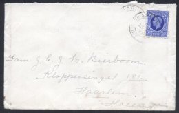 Great Britain 1937 Postal History Rare, Cover To Netherland Haarlem D.101 - Postwaardestukken