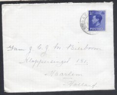 Great Britain 1937 Postal History Rare, Cover To Netherland Haarlem D.108 - Material Postal