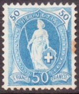 Switzerland 1882 Helvetia, 50c Blue, Perf. 11 1/2 X 11, Mi.62C, MH AM.238 - Unused Stamps