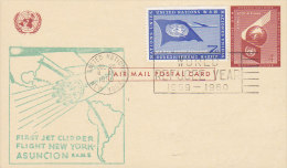 United Nations Uprated Postal Stationery Entier First Jet Clipper Flight NEW YORK - ASUNCION Paraguay, New York 1959 - Luchtpost