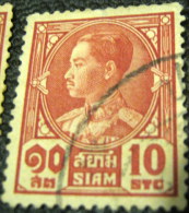 Thailand 1928 King Prajadhipok 10s - Used - Siam