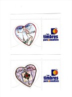 Timbres Personnalisés Coeurs De Chanel 0.50 € + 0.75 € YT 3632Aa + 3633A En Logo TPP Et GOMME MATE . Cotes YT : 13.50 € - Unused Stamps