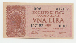 Italy 1 Lire 1944 AUNC P 29a 29 A - Italië – 1 Lira