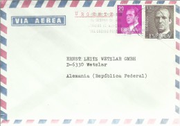 MADRID CC URGENTE A ALEMANIA SELLOS BASICA AL DORSO  MAT TRANSITO - Eilbriefmarken