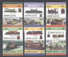 St. Lucia 1984 Trains 6 Pairs MNH S.561 - St.Lucia (1979-...)