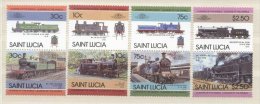 St. Lucia 1985 Trains 4 Pairs MNH S.562 - St.Lucia (1979-...)