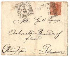 Italy 1898 Postal History Rare Cover Castiglione To Palmanova D.138 - Stamped Stationery