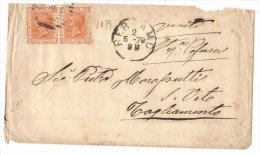 Italy 1879 Postal History Rare Cover Bergamo To San Vito D.140 - Interi Postali