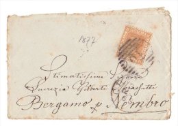 Italy 1877 Postal History Rare Cover Bergamo D.142 - Interi Postali