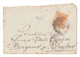 Italy 1877 Postal History Rare Cover Bergamo D.142 - Entero Postal