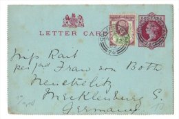 Great Britain 1892 Postal History Rare Postcard Letter Card Mecklenburg Germany D.151 - Zonder Classificatie