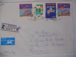 Israel Lettre Recommande De Tel Aviv 1991 Pour Monaco - Brieven En Documenten