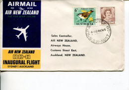 (111) Air New Zealand Inaugural Flight From Sydney To Auckland - 1965 - Briefe U. Dokumente