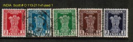 INDIA   Scott  # O 113-21 F-VF USED - Timbres De Service