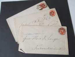 Dänemark Ganzsachen / Umschläge Ca. 1890 (?) 3 Stück Mit Verschiedenen Stempeln! Christianshavs Edikebryggeri - Postal Stationery