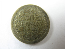 NETHERLANDS 10 CENTS 1911 SILVER  LOT 32 NUM 20 - 10 Centavos