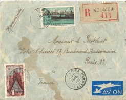 Lettre Recommandée Par Avion De NOUMEA Pour La France - Brieven En Documenten