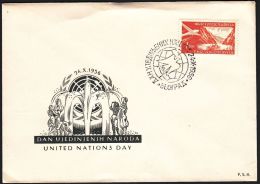 Yugoslavia 1956, Illustrated Cover "United Nation Day" W./ Special Postmark "Belgrade" Ref.bbzg - Cartas & Documentos