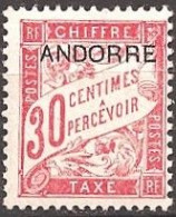 FRENCH ANDORRA..1931..Michel # 3...MH...Portomarken. - Ongebruikt