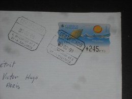 LETTRE RECOMMANDEE ESPAGNE ESPANA AVEC YT DISTRIBUTEUR 15 - NATURE SOLEIL FEUILLE MER OCEAN VAGUE - PALMA DE MALLORCA - - Cartas & Documentos