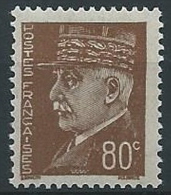 1941-42 FRANCIA MARESCIALLO PETAIN 80 CENT MNH ** - EDF036 - 1941-42 Pétain