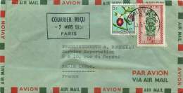 1957 Lettre  Avion  Pour La France  Masques 2,50F, Fleurs 5F - Covers & Documents