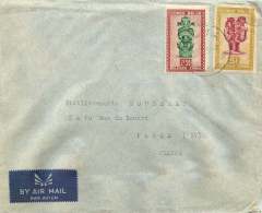 1954 Lettre  Avion De Goma   Pour La France  Masques 2,50F,5F - Briefe U. Dokumente