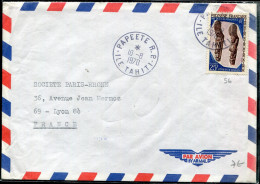 POLYNÉSIE - N° 56 / LETTRE AVION DE PAPEETE LE 10/8/1970, POUR LA FRANCE - TB - Covers & Documents