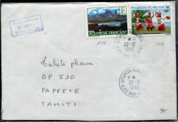 POLYNÉSIE - N° 133 + 165 / LETTRE D´UTUROA-RAIATEA LE 22/12/1982, POUR PAPEETE - TB - Storia Postale