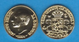 PHILIPPINES  (Spanish Colony-King Alfonso XII) 4 PESOS  1.884  ORO/GOLD  KM#151  SC/UNC  T-DL-10.936 COPY  Usa - Philippines