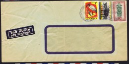 19604 Lettre Avion  Pour La France  Affranchissement Mixte Surchargé CONGO Et Masques Congo Belge - Sonstige & Ohne Zuordnung