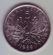 5 Francs Semeuse - Nickel - 1989 - SPL - - 5 Francs