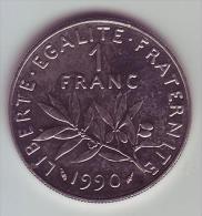 1 Franc Semeuse Nickel - 1990 - SUP/SPL - 1 Franc