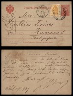 Russia 1897 Postal History Rare Postcard Uprated Postal Stationery Kalisch To Ransart Belgium D.183 - Entiers Postaux