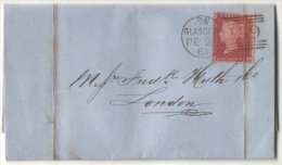 Great Britain 1861 Postal History Rare 1d Red Wrapper GLASGOW - LONDON D.207 - Briefe U. Dokumente