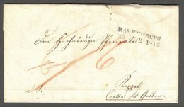 Germany 1843 Postal History Rare Letter Ravensburg To St.Gallen D.216 - [Voorlopers